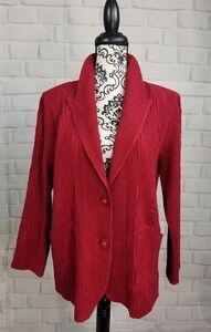 Opulent stretch long sleeve jacket button front